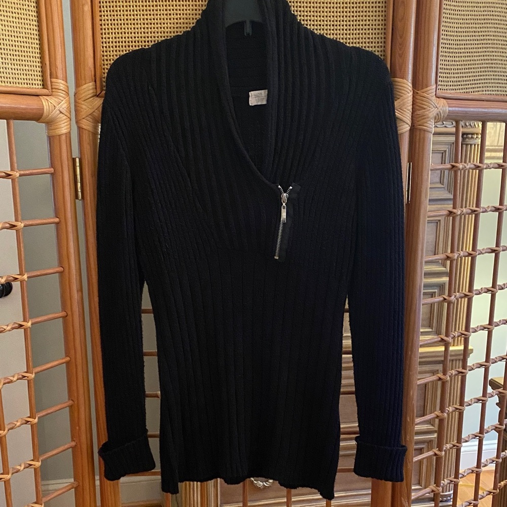 Allison Brittney Black Ribbed Turtleneck Sweater